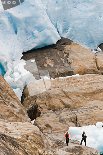 Image of Hikers by glacier