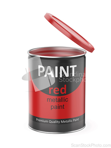 Image of Red metallic paint can