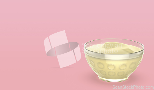 Image of Vanilla pudding in a glass bowl