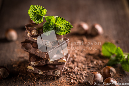 Image of Stack of chocolate slices