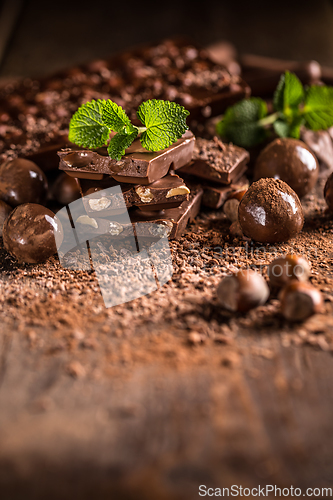 Image of Pile of assorted chocolates