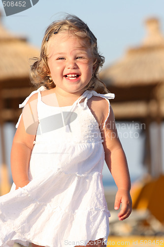 Image of girl at beach in the sea 