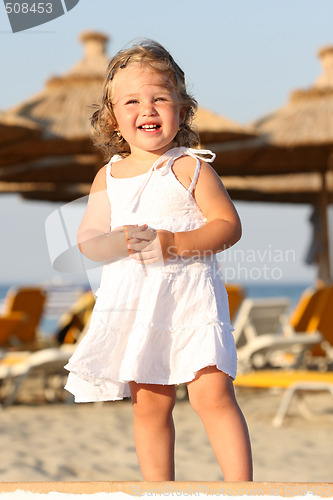 Image of girl at beach in the sea 
