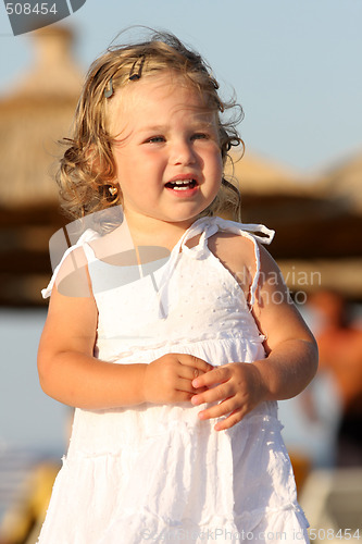 Image of girl at beach in the sea 