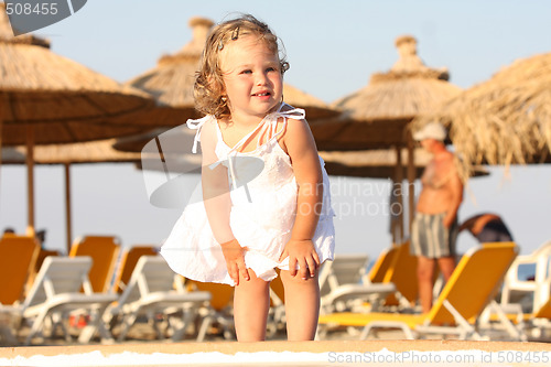 Image of girl at beach in the sea 