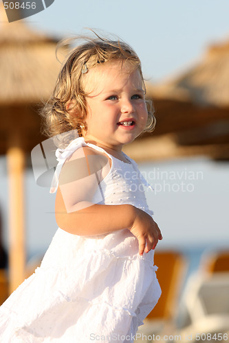 Image of girl at beach in the sea 