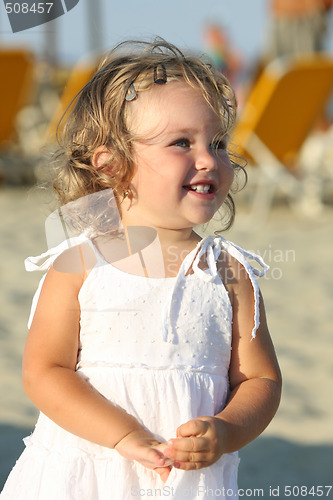 Image of girl at beach in the sea 