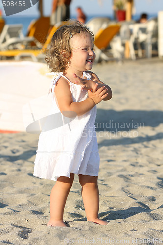 Image of girl at beach in the sea 