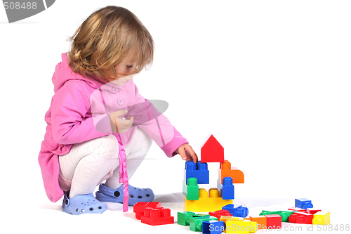Image of girl with colorful blocks 