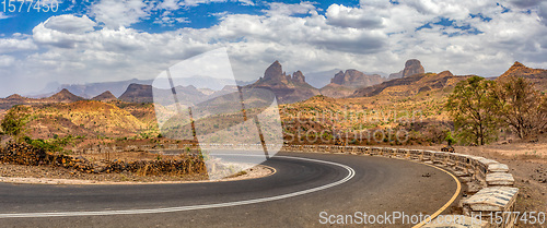 Image of country road through Simien Mountains, Ethiopia