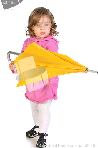 Image of girl with yellow umbrella 