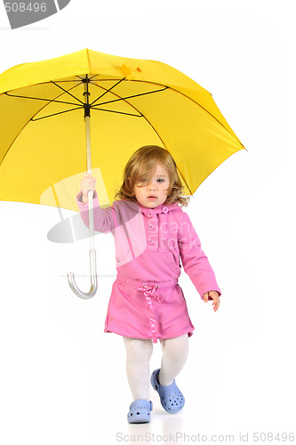 Image of girl with yellow umbrella 