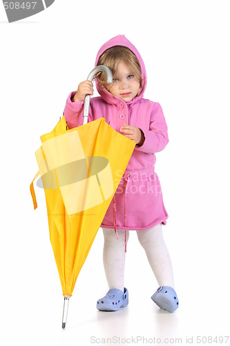 Image of girl with yellow umbrella 