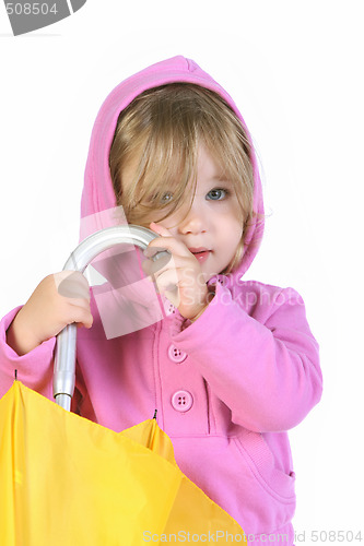 Image of girl with yellow umbrella 
