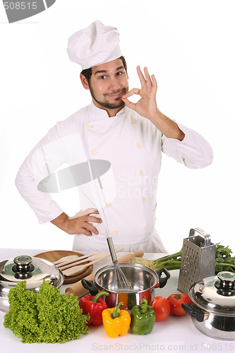 Image of young chef preparing lunch