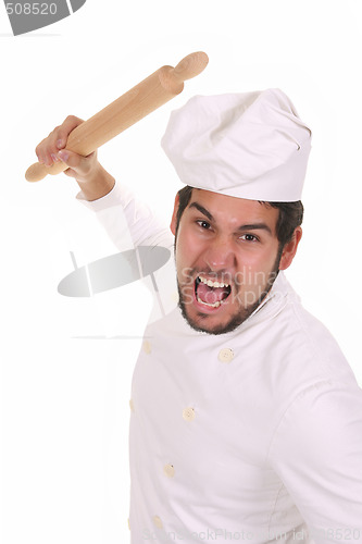 Image of Mad chef with rolling pin