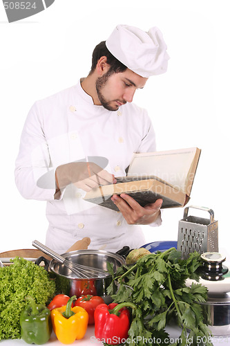 Image of young chef preparing lunch