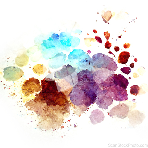 Image of Multicolored splash watercolor blots.