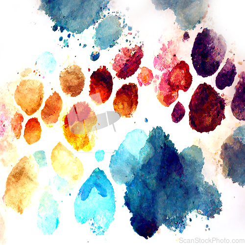 Image of Multicolored splash watercolor blots - template for your designs