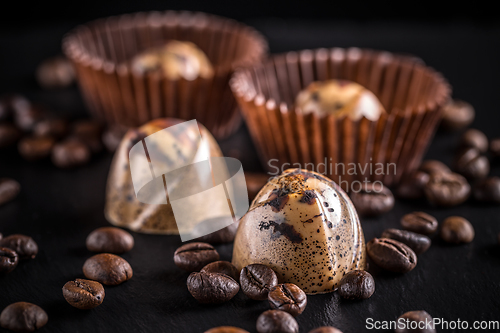 Image of Chocolate pralines with coffee