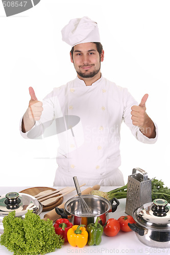 Image of young chef preparing lunch 