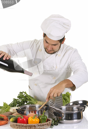 Image of young chef preparing lunch 