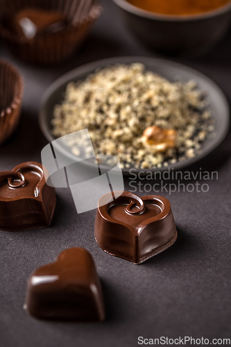 Image of Heart shaped chocolate praline