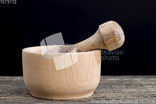 Image of wooden mortar