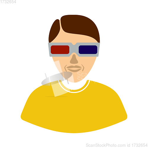 Image of Man With 3d Glasses Icon