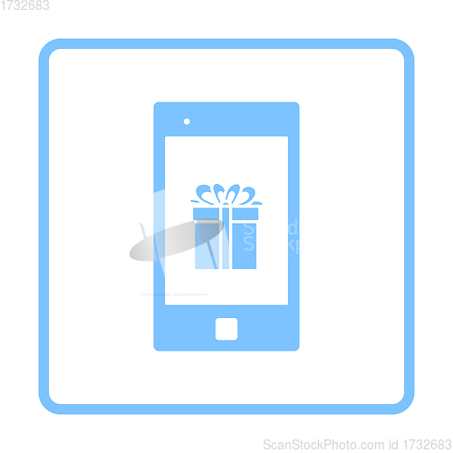 Image of Smartphone With Gift Box On Screen Icon