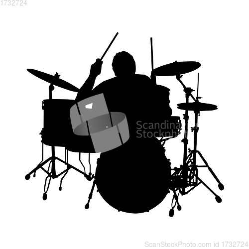 Image of Rock Drummer Silhouette