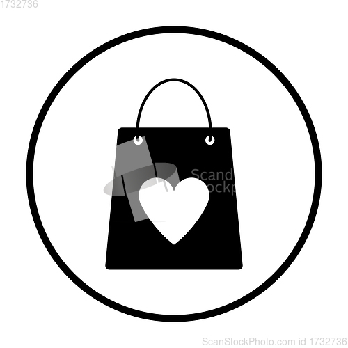 Image of Shopping Bag With Heart Icon