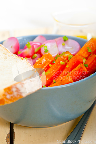 Image of steamed  root vegetable on a bowl