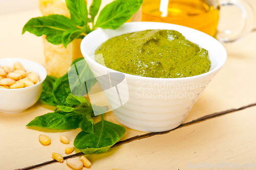 Image of Italian basil pesto sauce ingredients