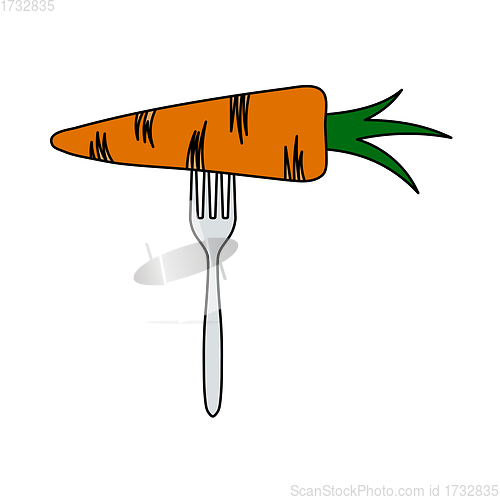 Image of Icon Of Diet Carrot On Fork