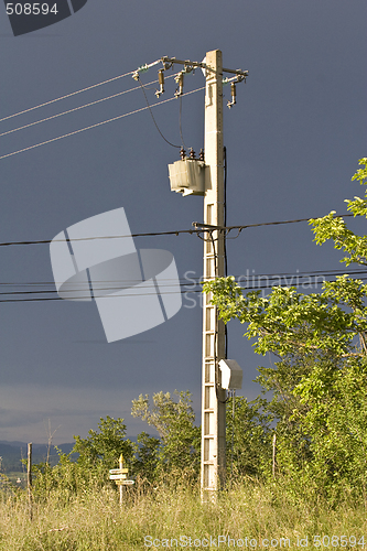 Image of high voltage overhead power cables