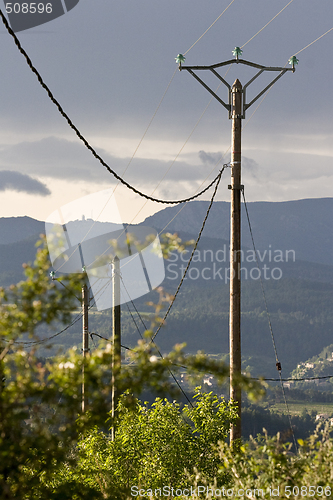 Image of high voltage overhead power cables