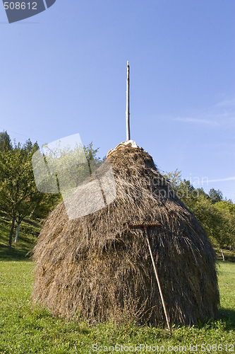 Image of traditional haystack rural scene