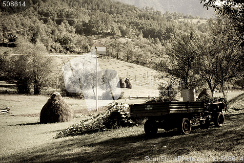 Image of traditional haystack rural scene