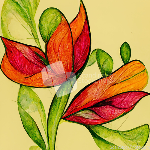 Image of Watercolor art background. Digital generated wallpaper design.