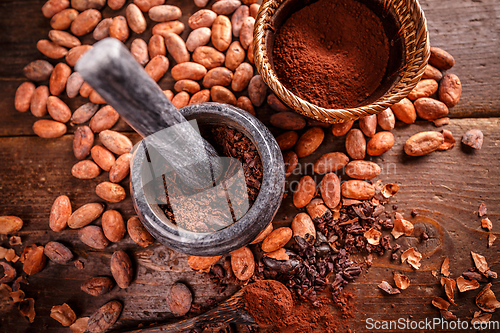 Image of Top view of cocoa beans