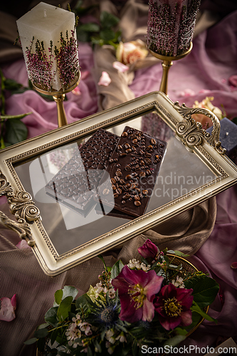 Image of Chocolate bars with coffee beans