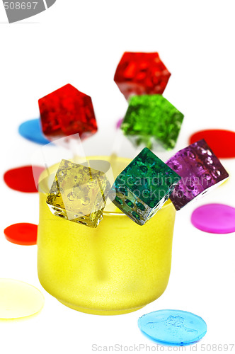 Image of colorfull dice lollipops