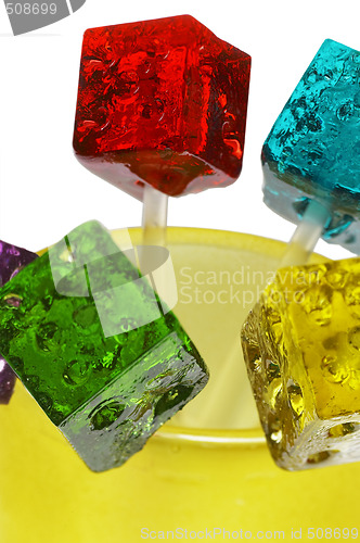 Image of colorfull dice lollipops