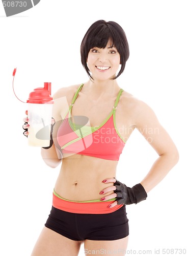 Image of fitness instructor with protein shake
