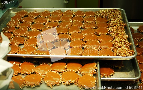 Image of pralines on a baking sheet