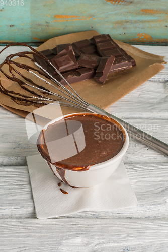 Image of Chocolate on egg beater