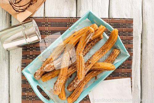 Image of Traditional churros with hot chocolate 