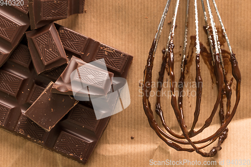 Image of Chocolate on egg beater