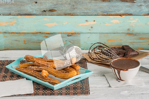 Image of Traditional churros with hot chocolate 